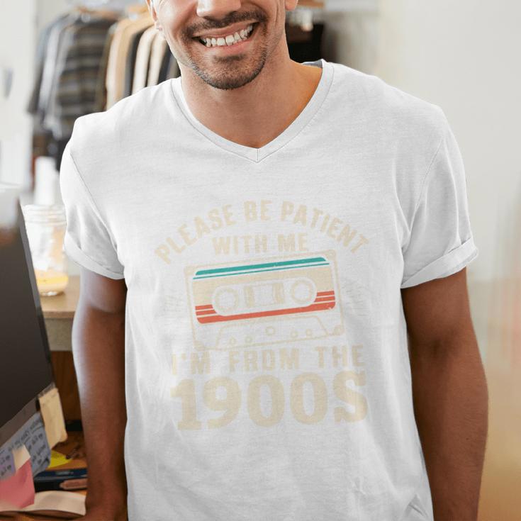 Please Be Patient With Me I'm From The 1900s Retro Cassette Premium Men's V-Neck T-Shirt