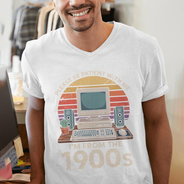 Please Be Patient I'm From The 1900s Retro Computer Geek PC Men's V-Neck T-Shirt