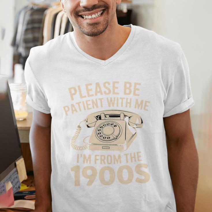 Please Be Patient With Me I'm From The 1900s Retro Humor Premium Tri-Blend Men's V-Neck T-Shirt