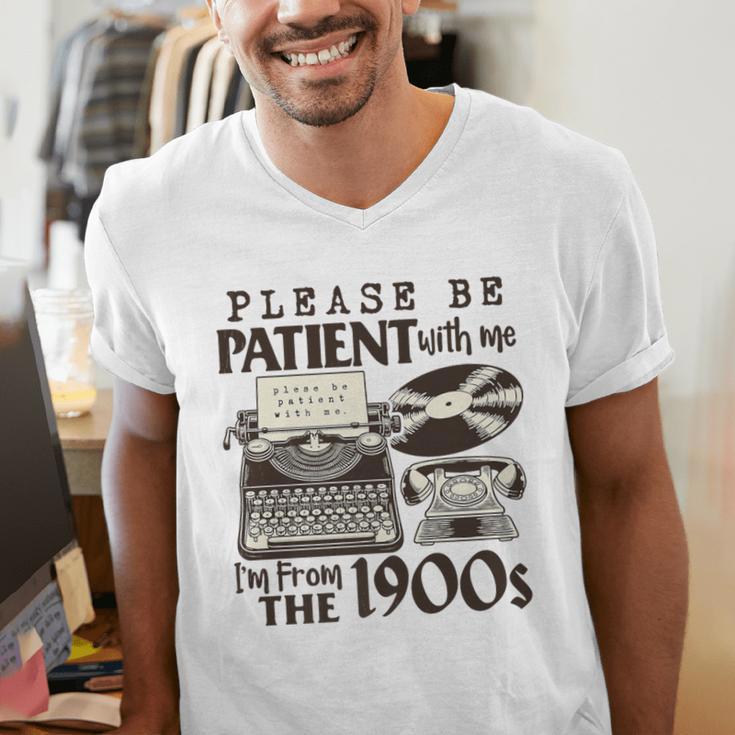 Please Be Patient I'm From The 1900s Retro Vintage Theme Premium Men's V-Neck T-Shirt