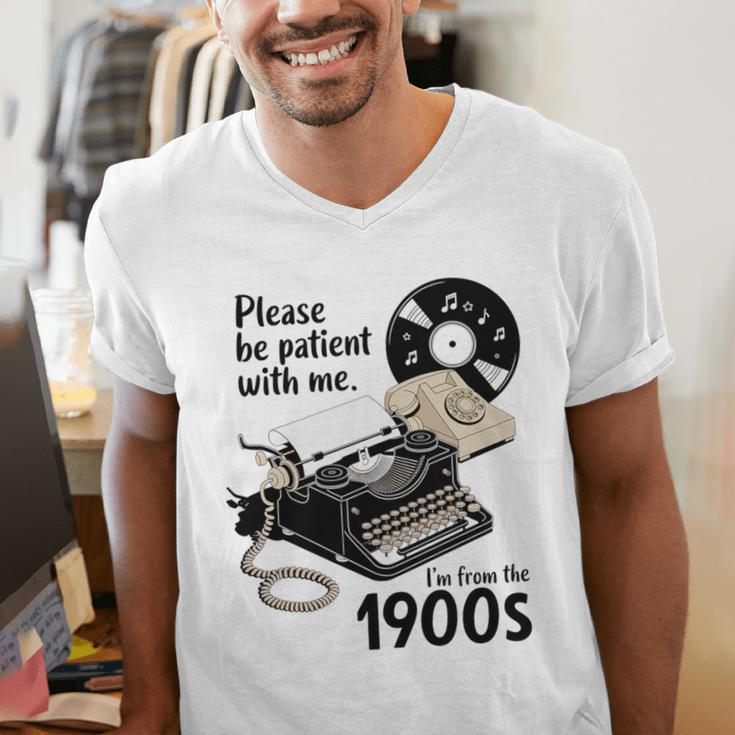 Please Be Patient I'm From The 1900s Sarcastic Joke Premium Tri-Blend Men's V-Neck T-Shirt
