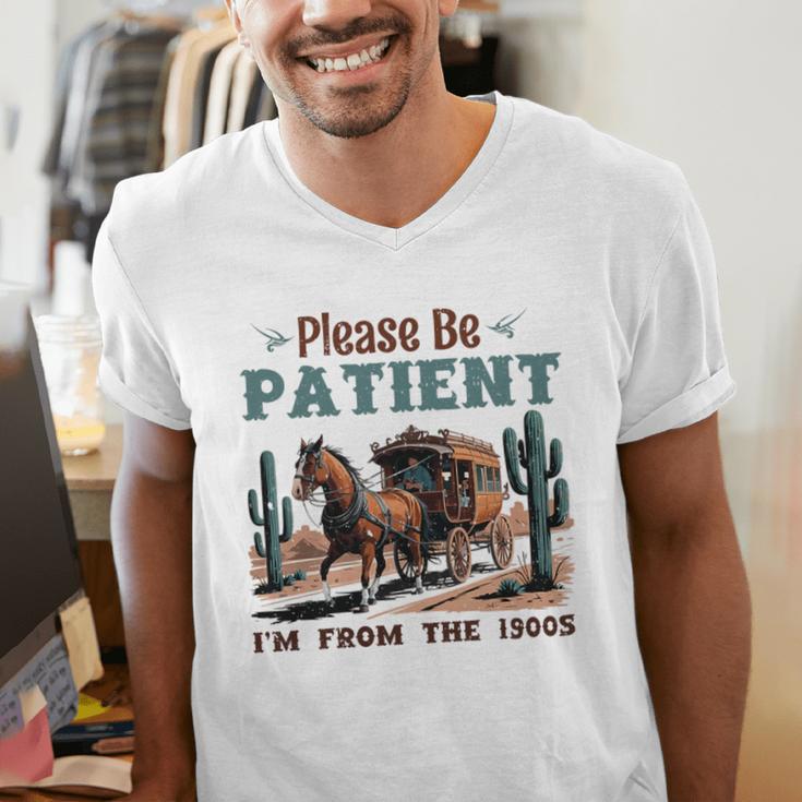 Please Be Patient I'm From The 1900s Stagecoach Western Vint Premium Tri-Blend Men's V-Neck T-Shirt