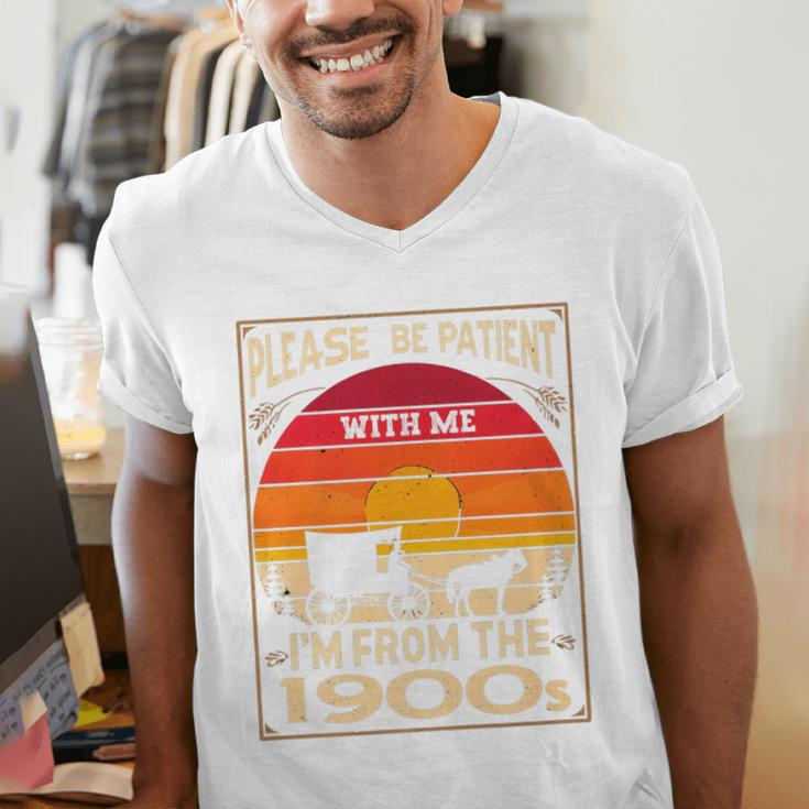 Please Be Patient I'm From The 1900s Sunset Vintage Wagon Premium Men's V-Neck T-Shirt Please Be Patient I'm From The 1900s Sunset Vintage Wagon Premium Men's V-Neck T-Shirt