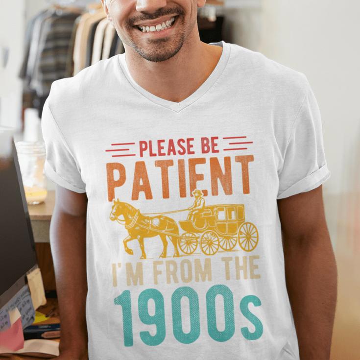 PLEASE BE PATIENT I'M FROM THE 1900s Vintage 1900s 90s Premium Men's V-Neck T-Shirt