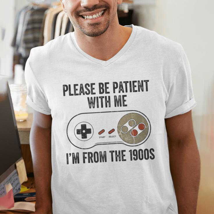 Please Be Patient With Me I'm From The 1900s Vintage Gamer Men's V-Neck T-Shirt