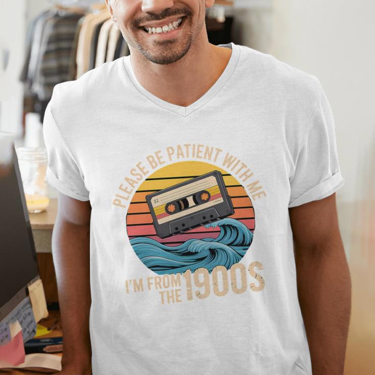 Please Be Patient With Me I'm From The 1900s Vintage Humor Premium Tri-Blend Men's V-Neck T-Shirt