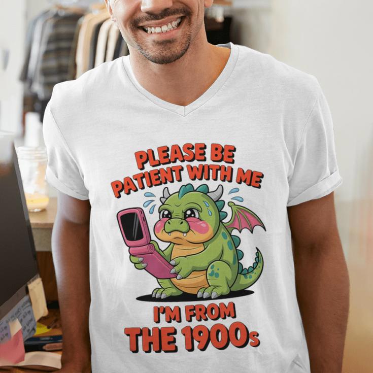 Please Be Patient I'm From The 1900s Vintage Men Women Premium Tri-Blend Men's V-Neck T-Shirt