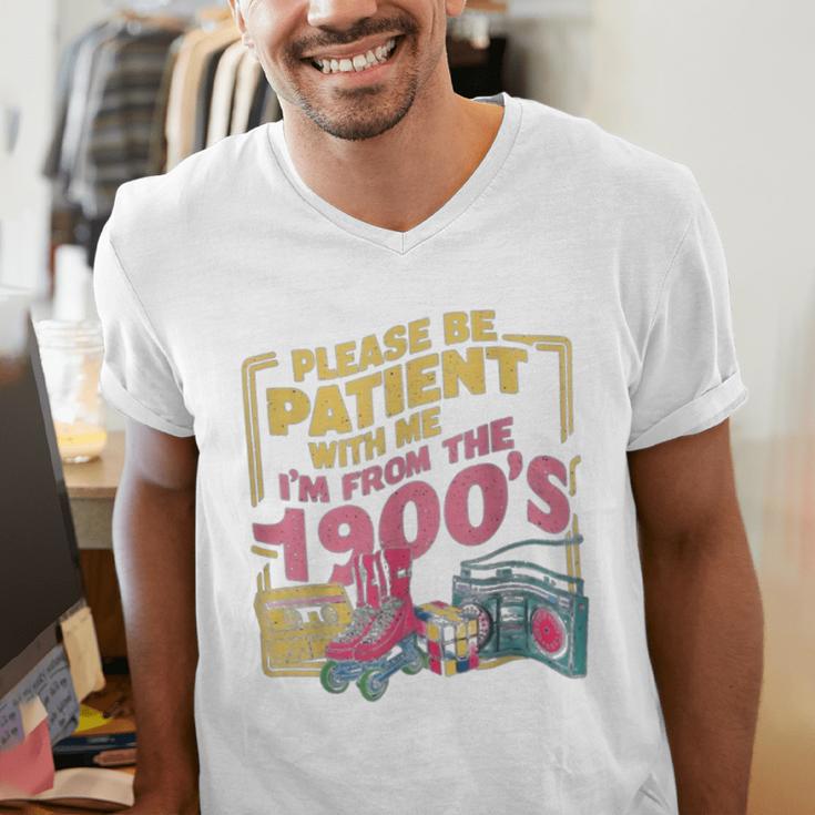 Please Be Patient With Me I'm From The 1900s Vintage Trendy Men's V-Neck T-Shirt