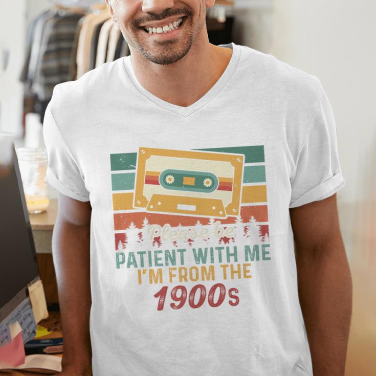 Please Be Patient-With Me I'm From The 1900s Retro Music Premium Men's V-Neck T-Shirt