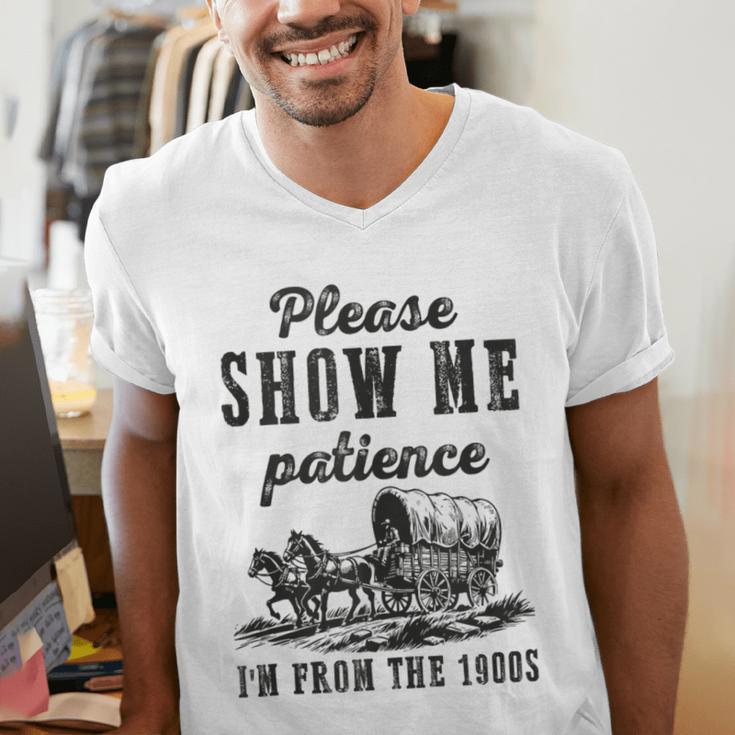Please Show Me Patience I'm From The 1900s Vintage Horse Men's V-Neck T-Shirt Please Show Me Patience I'm From The 1900s Vintage Horse Men's V-Neck T-Shirt