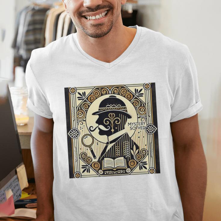 Poirot Mystery Books Vintage Detective Premium Tri-Blend Men's V-Neck T-Shirt Poirot Mystery Books Vintage Detective Premium Tri-Blend Men's V-Neck T-Shirt