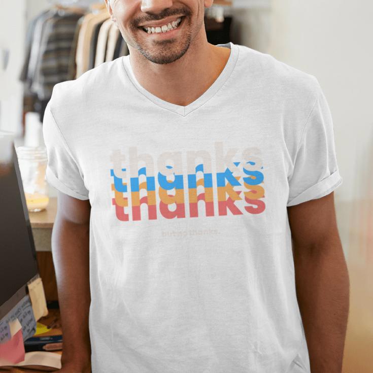 Polite Introvert Thanks But No Thanks Retro Graphic Men's V-Neck T-Shirt
