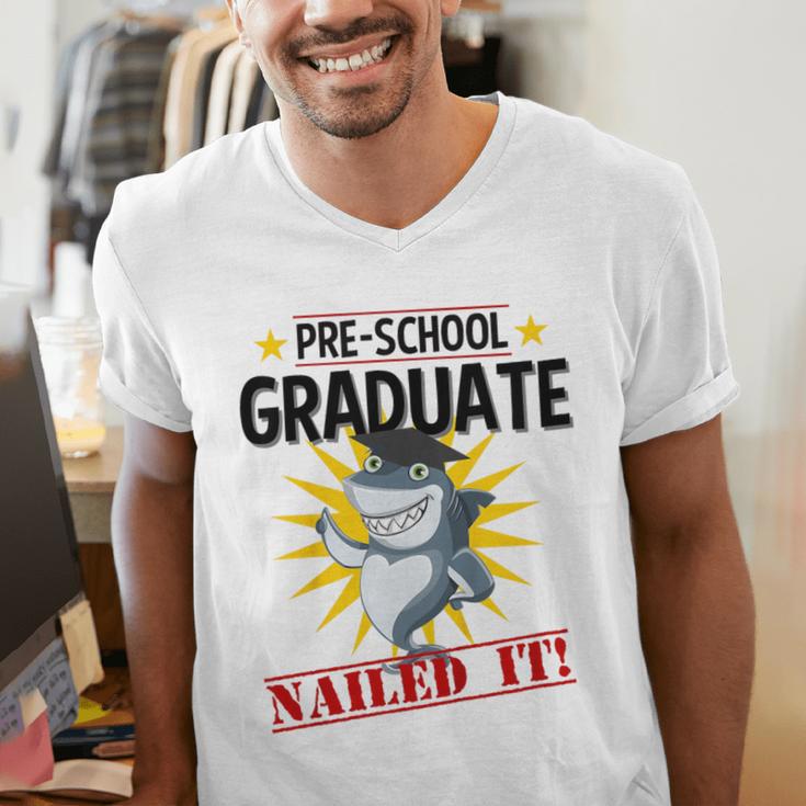 Pre K Nailed It Shirt 2019 Shark Graduation TShirt Men's V-Neck T-Shirt