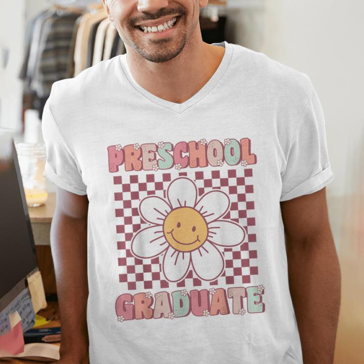 Preschool Graduation Graduate Cute Groovy Last Day Of Pre K Men's V-Neck T-Shirt