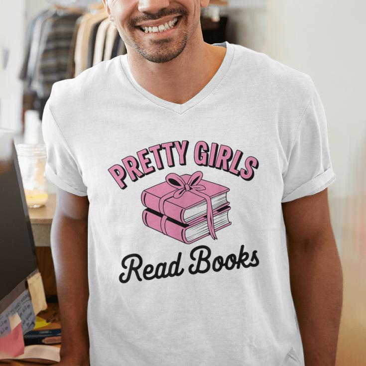Pretty Girls Read Books Bookworm Book Lover Teacher Men's V-Neck T-Shirt Pretty Girls Read Books Bookworm Book Lover Teacher Men's V-Neck T-Shirt
