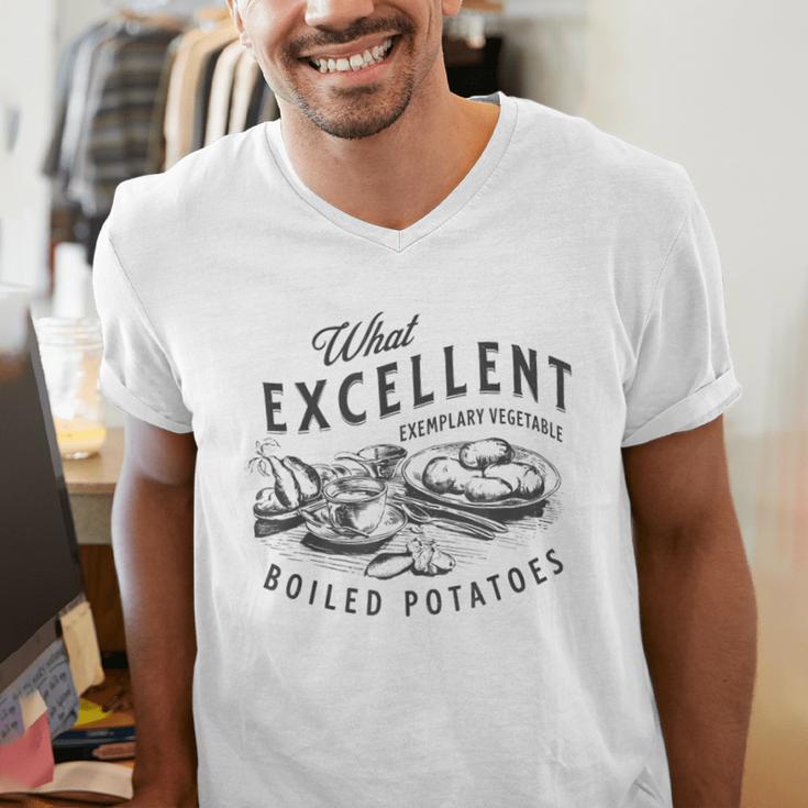 Pride And Prejudice Books What Excellent Boiled Potatoes Men's V-Neck T-Shirt Pride And Prejudice Books What Excellent Boiled Potatoes Men's V-Neck T-Shirt