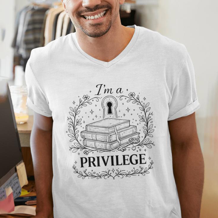 Im A Privilege Vintage Book Illustration Men's V-Neck T-Shirt
