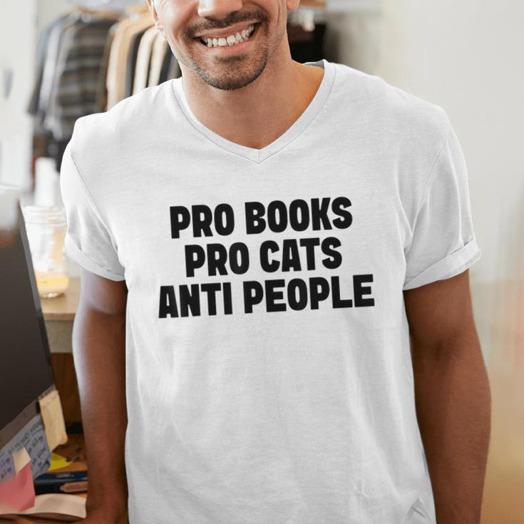 PRO Books PRO Cats Anti People Men's V-Neck T-Shirt