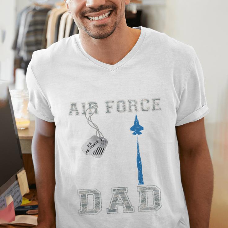 Proud Air Force Dad US Air Force Graduation Dad Men's V-Neck T-Shirt