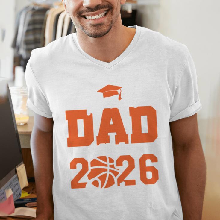 Proud Dad Of A 2026 Senior Basketball Graduation Family Men's V-Neck T-Shirt