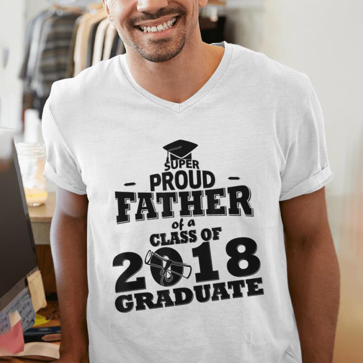 Proud Father Of A Class Of 2018 Graduate Tee Graduation Z1 Men's V-Neck T-Shirt