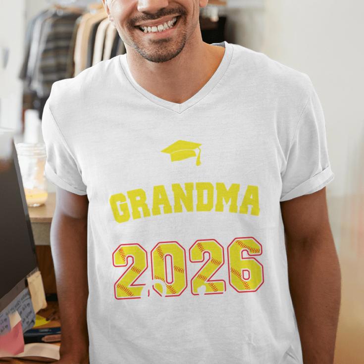 Proud Grandma Of A 2026 Senior Softball Graduation Matching Men's V-Neck T-Shirt