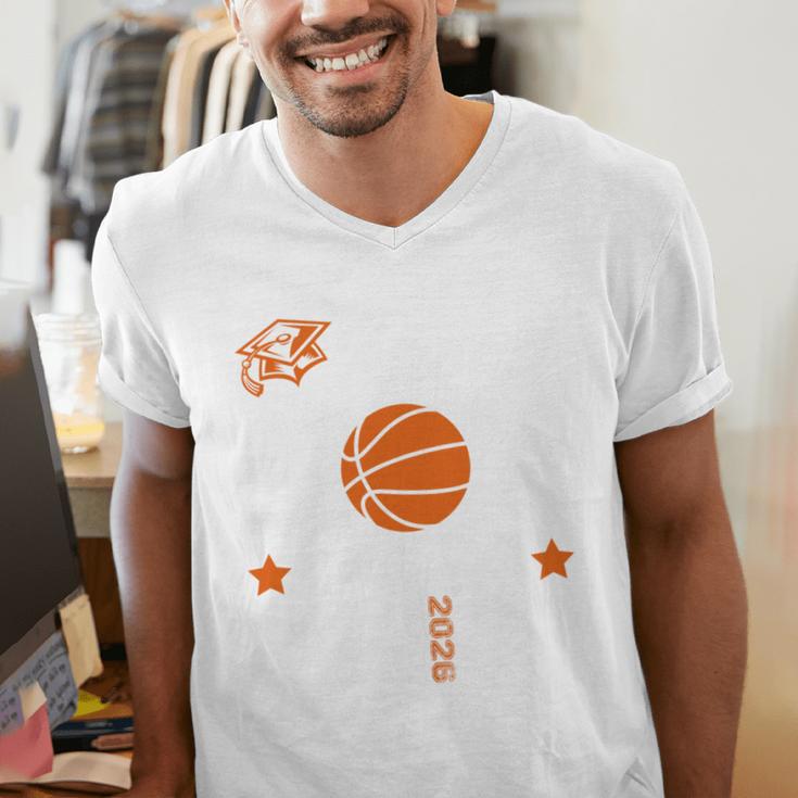 Proud Mom Of a Basketball Senior Class Of 2026 Graduation Men's V-Neck T-Shirt
