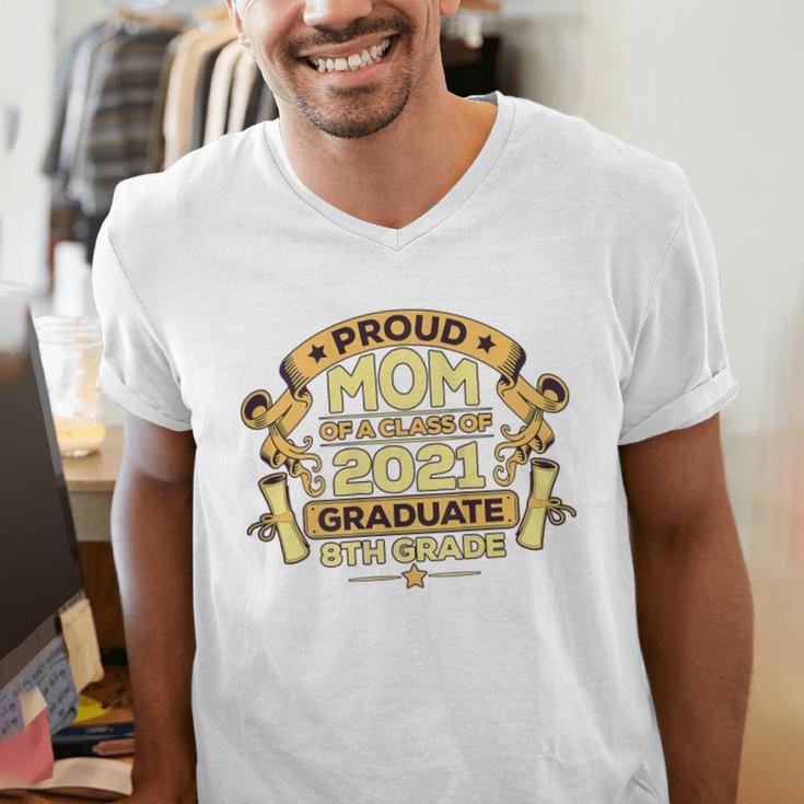 Proud Mom Graduation Of 8th Grade Graduate Men's V-Neck T-Shirt