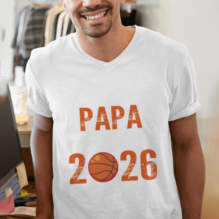 Proud PAPA Of 2026 Senior Basketball Student Graduation Men's V-Neck T-Shirt
