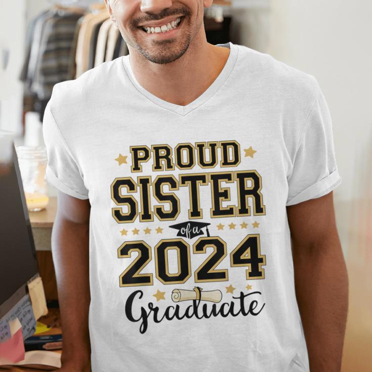 Proud Sister Of A 2024 Graduate Senior Graduation Men's V-Neck T-Shirt