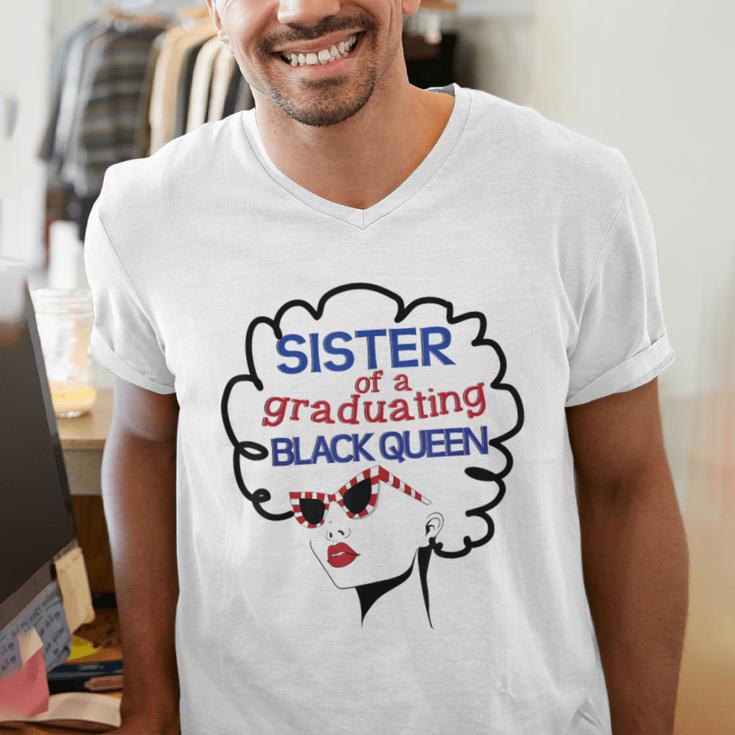 Proud Sister Queen Graduation Shirt African American Men's V-Neck T-Shirt