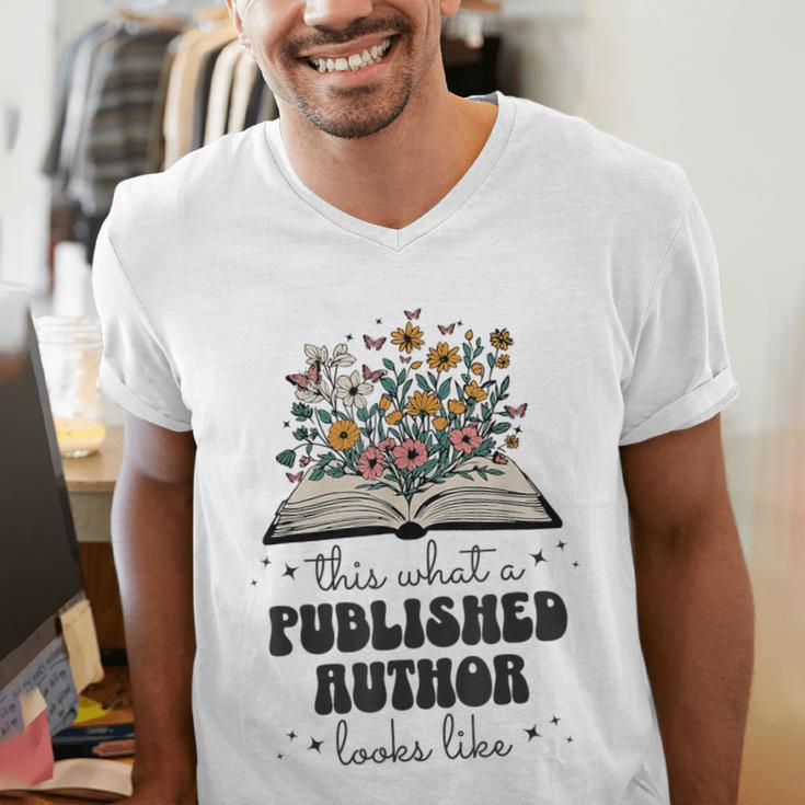 This Is What A Published Author Looks Like Book Writer Men's V-Neck T-Shirt This Is What A Published Author Looks Like Book Writer Men's V-Neck T-Shirt