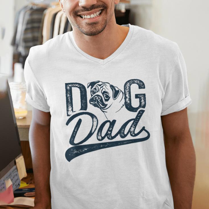 Pug Dog Dad Men Men's V-Neck T-Shirt