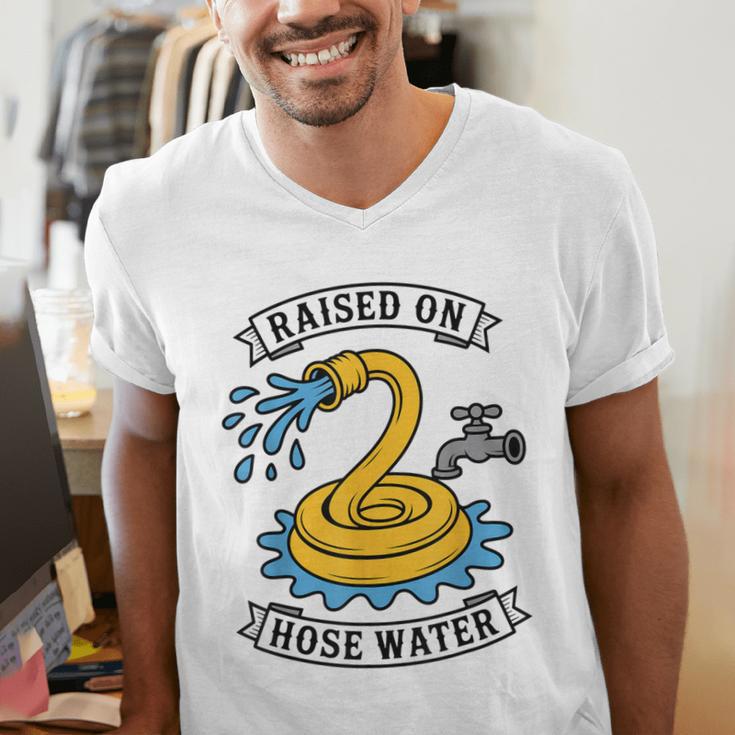 Raised On Hose Water Nostalgia Lovers Summer Vibes Men's V-Neck T-Shirt Raised On Hose Water Nostalgia Lovers Summer Vibes Men's V-Neck T-Shirt