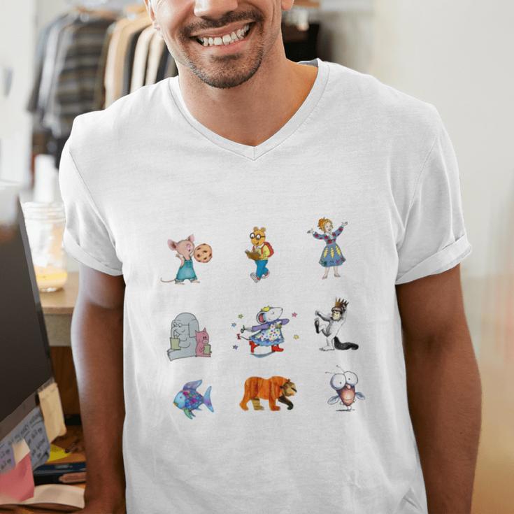 Read Book Characters I Can Do Hard Things Back To School Men's V-Neck T-Shirt Read Book Characters I Can Do Hard Things Back To School Men's V-Neck T-Shirt