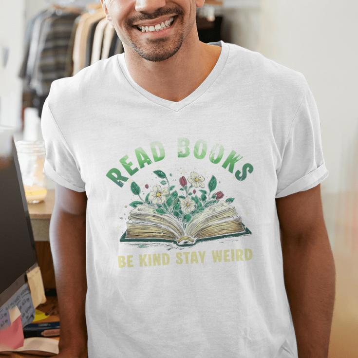 Read Books Be Kind Book Reader Book Nerd Book Reading Lover Premium Tri-Blend Men's V-Neck T-Shirt