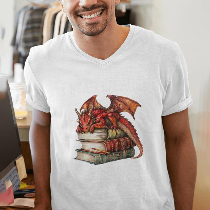 I Read Because Roasting People Is Frowned Upon Dragon Book Premium Tri-Blend Men's V-Neck T-Shirt