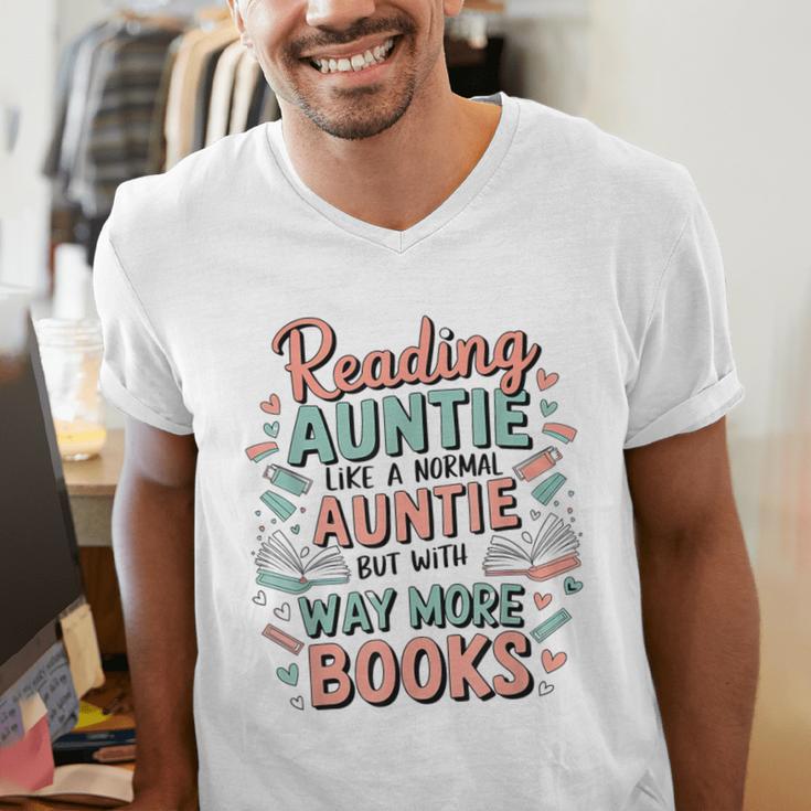 Reading Auntie Book Lover For Bookworm Aunt Men's V-Neck T-Shirt