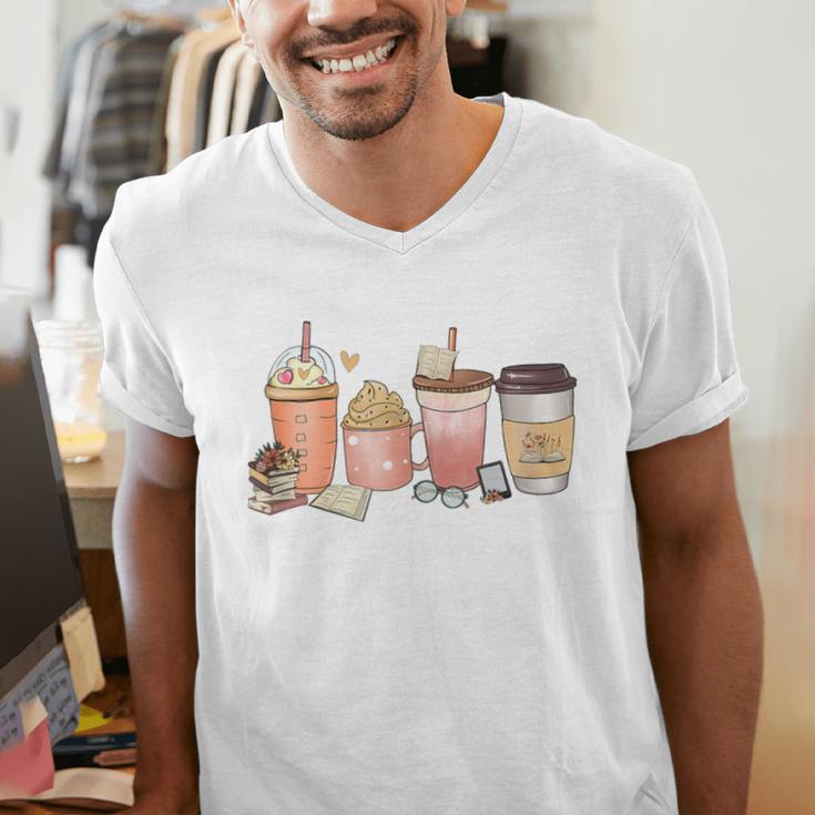 Reading Tea Coffee And Books Men's V-Neck T-Shirt