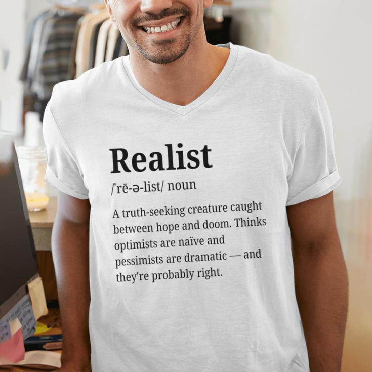 Realist Definition For Introverts Honest Personality Men's V-Neck T-Shirt Realist Definition For Introverts Honest Personality Men's V-Neck T-Shirt