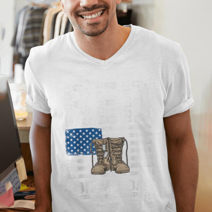 RED Friday For My Dad Military Veteran Deployed Men's V-Neck T-Shirt