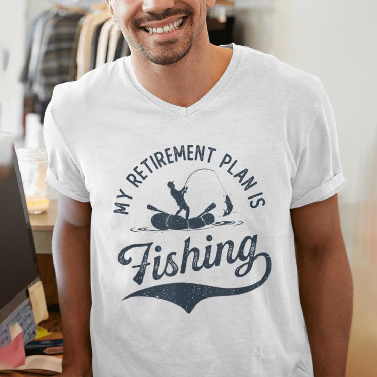 My Retirement Plan Is Fishing Fishermen Dad Grandpa Men's V-Neck T-Shirt