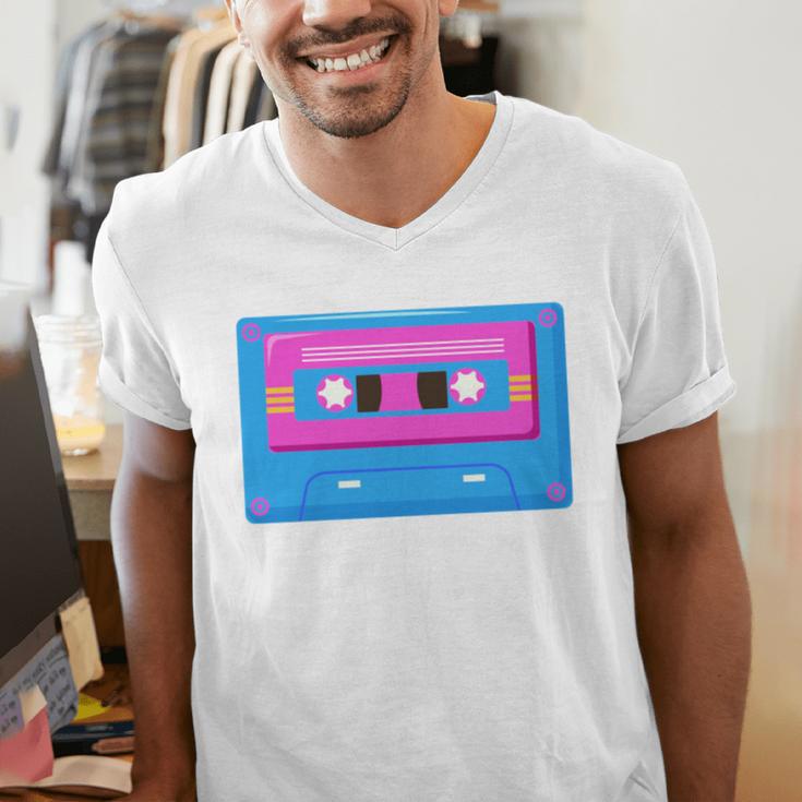 Retro Cassette Tape Tee 90s Nostalgia Aesthetic Men's V-Neck T-Shirt Retro Cassette Tape Tee 90s Nostalgia Aesthetic Men's V-Neck T-Shirt