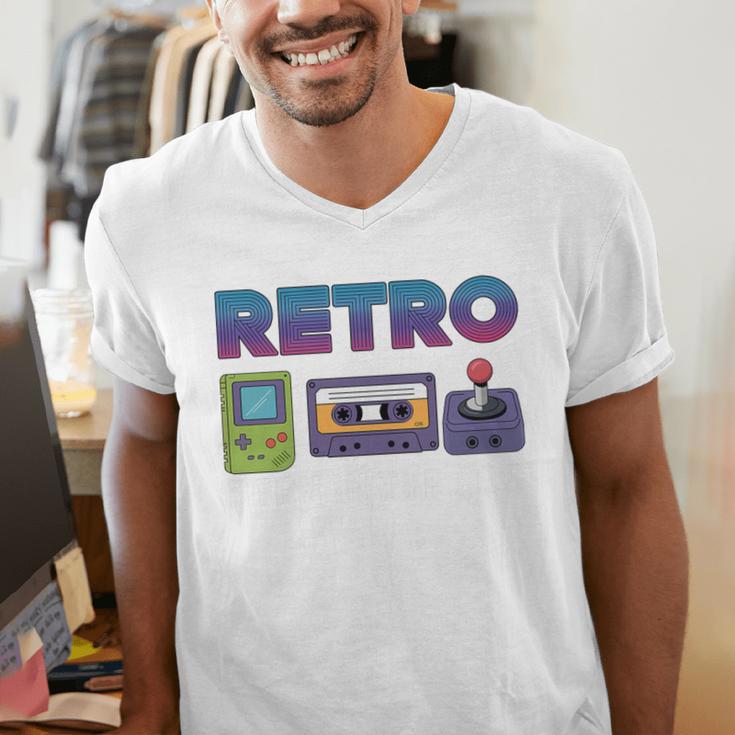 Retro Gaming Nostalgia Tee Perfect For Vintage Lovers Premium Tri-Blend Men's V-Neck T-Shirt