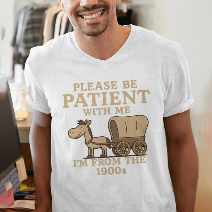Retro Please Be Patient With Me I'm From The 1900s Vintage Premium Men's V-Neck T-Shirt