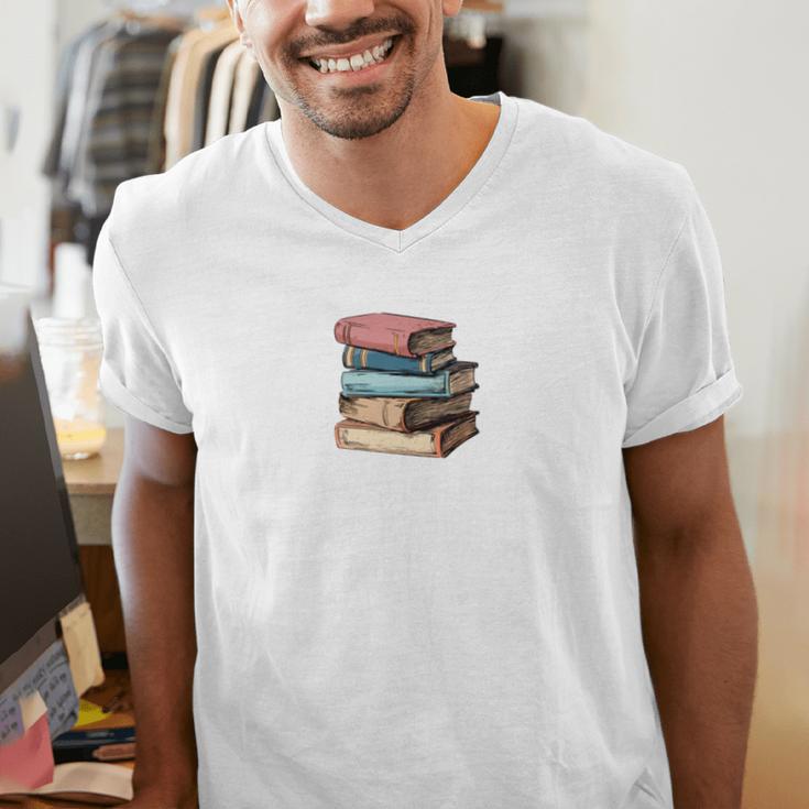 Retro Sometimes I Think I Read Too Much For Book Lover Men's V-Neck T-Shirt