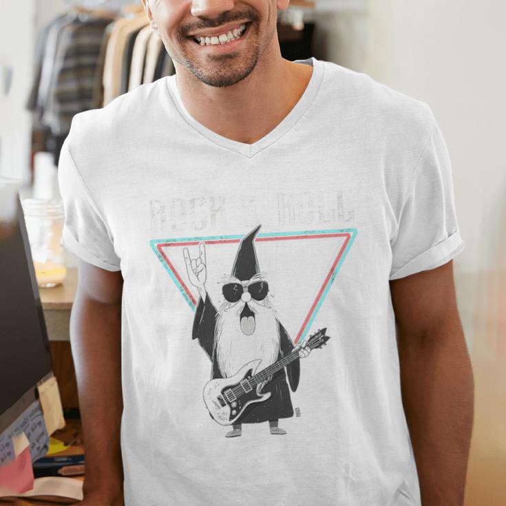 Rock & Roll Wizard Music Nostalgia Premium Tri-Blend Men's V-Neck T-Shirt