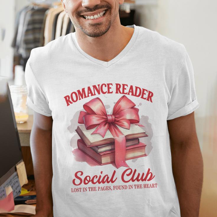 Romance Book Reading Bookish Romance Reader Social Club Men's V-Neck T-Shirt Romance Book Reading Bookish Romance Reader Social Club Men's V-Neck T-Shirt