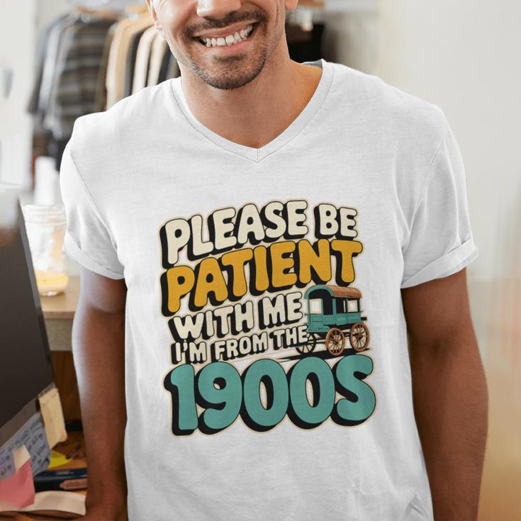 Saying Please Be Patient With Me I'm From The 1900s Premium Tri-Blend Men's V-Neck T-Shirt Saying Please Be Patient With Me I'm From The 1900s Premium Tri-Blend Men's V-Neck T-Shirt