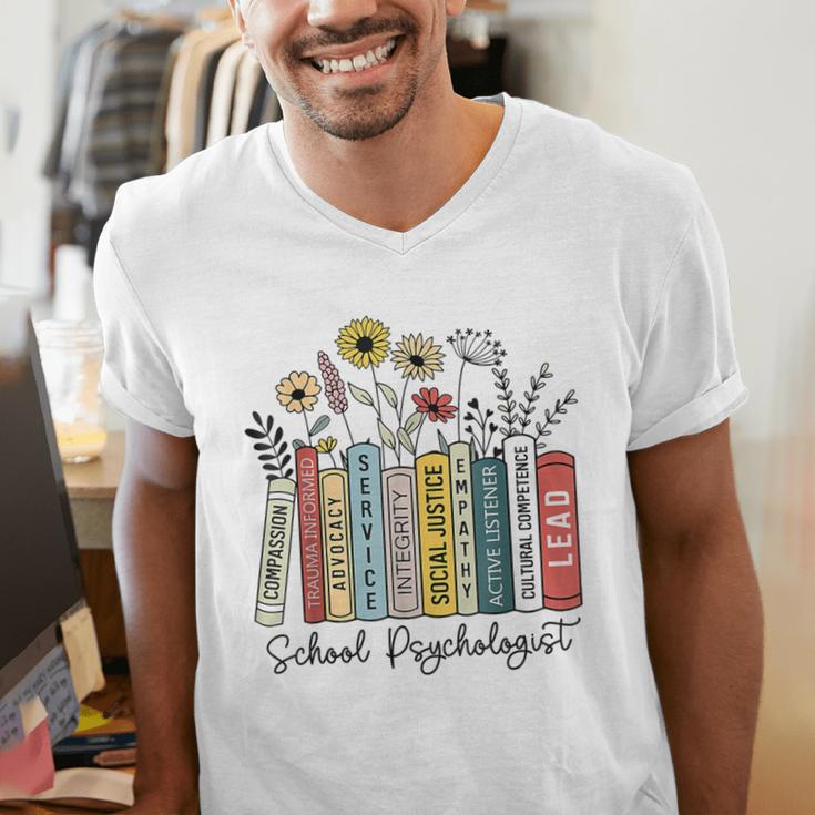 School Psychologist Book Psychology Teacher Appreciation Men's V-Neck T-Shirt